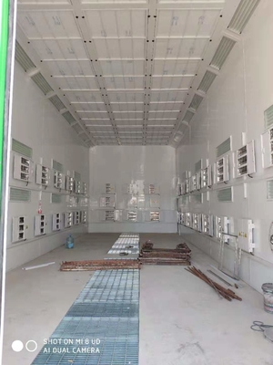 LED ngoài trời Industrial Bus Spray Paint Booth với 2 bộ quạt xả 7,5KW