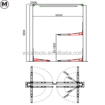 5000KGS 380v 2 Post Car Lift Double Cylinder Hydraulic Cho xe minibus SUV