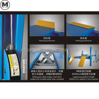 4000kgs Nâng Capacity 4 Post Xe nâng 4720mm Chiều dài 2.2KW Điện động cơ