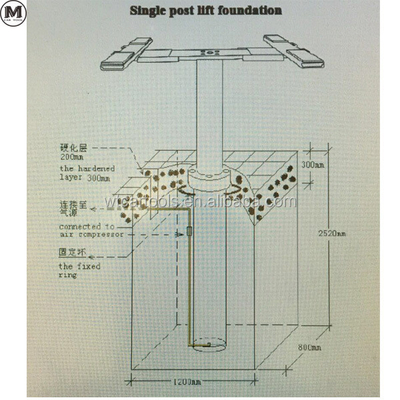 Hydraulic Ground Hidden Design Single Post Car Lift Cho xe 3500kg