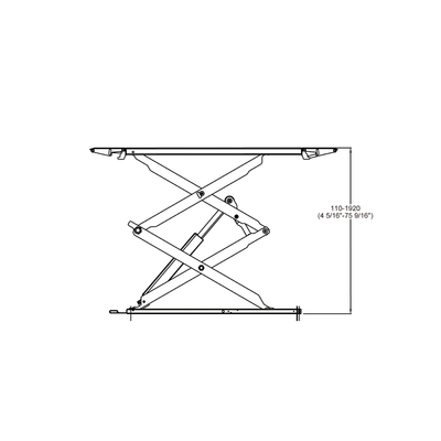 Thang máy kéo ô tô nâng đầy đủ 1850mm Độ cao nâng với khóa an toàn khí nén