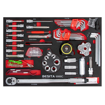 BESITA Grey 6691 257pcs Bộ dụng cụ cơ khí để sửa chữa xe ngoài đường