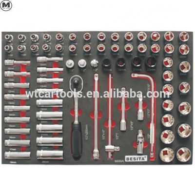 400pcs garage tool trolley set dung lượng lớn với 8 ngăn kéo 5pcs bánh xe