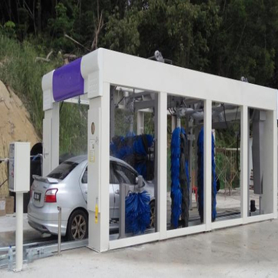 Bảy bàn chải Máy rửa xe tự động Máy rửa xe áp suất cao Hệ thống điều khiển PLC Hệ thống rửa xe tự động