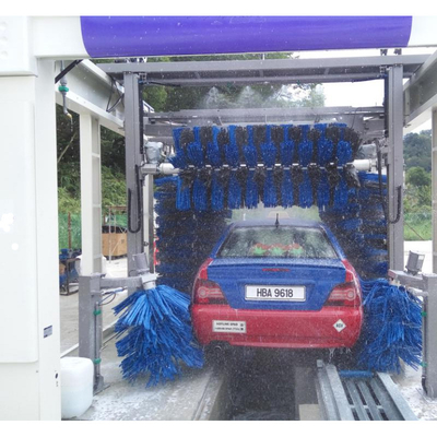 Máy giặt ô tô đường hầm hoàn toàn tự động Máy giặt ô tô áp suất cao Máy giặt ô tô 10 bàn chải Hệ thống giặt ô tô Rollover Hệ thống điều khiển PLC Thiết bị giặt ô tô tự động