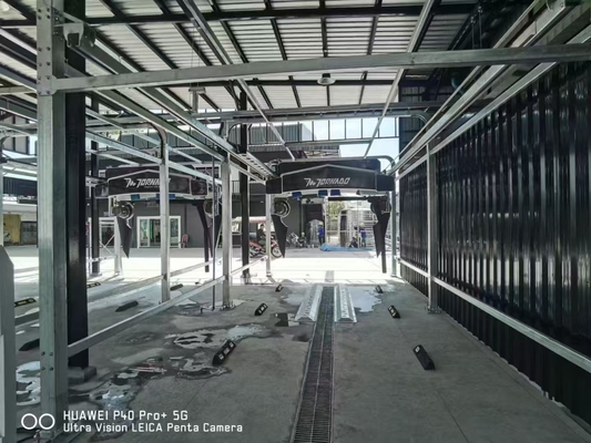 Máy rửa xe tự động không chạm với áp lực nước 120 Bar, hệ thống tái chế nước rửa xe, robot rửa xe