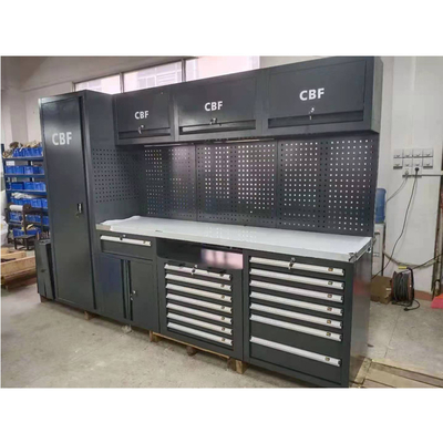 Bàn làm việc nhà để xe lớn màu đen mới / cho tủ dụng cụ kết hợp bằng thép trong xưởng