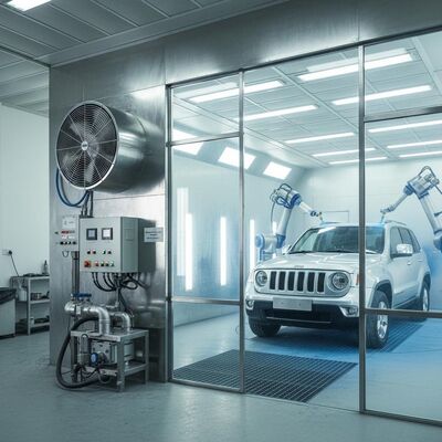 Cửa sổ phun nước xe với quạt hút không khí loại châu Âu 5,5KW 300mm Cơ sở cấu trúc thép và chiều cao băng ghế điều chỉnh 40cm - 118cm