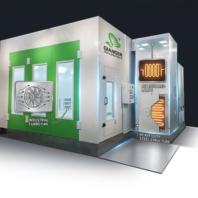 LPG Turbo Quạt Xe Tải Xịt Sơn Booth 40 Chiếc Đèn Hồng Ngoại Kết Cấu Thép Chịu Lực Xe Lớn Phòng Tranh